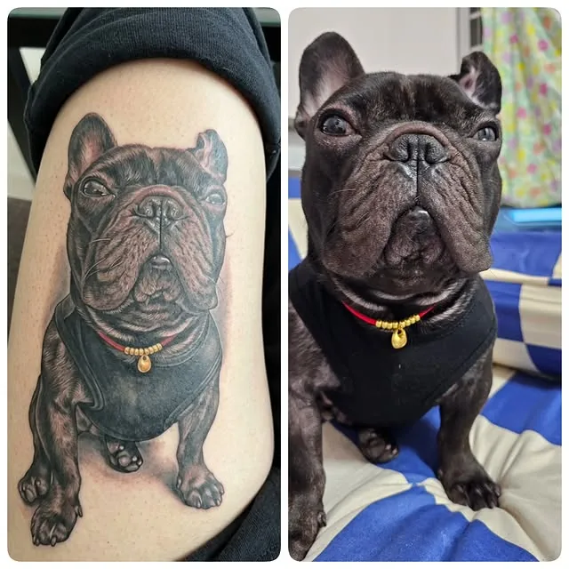 Custom pet portrait tattoo